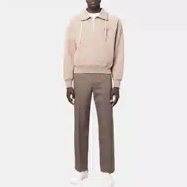 AMIPARIS SS22 Logo Zip Pullover Beige