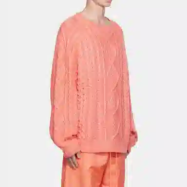 Fear of God Essentials FW22 Cable Knit coral