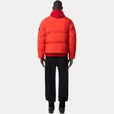 Stone Island Badge Collar Jacket Scarlet