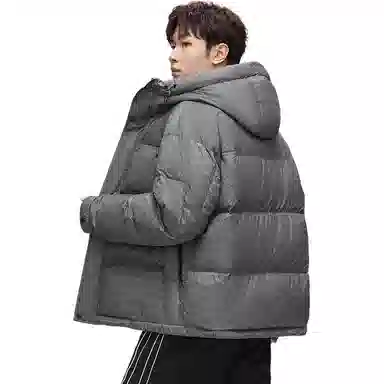 鸭鸭 鹅绒冬季保暖简约休闲时尚舒适抗寒连帽羽绒服 男款