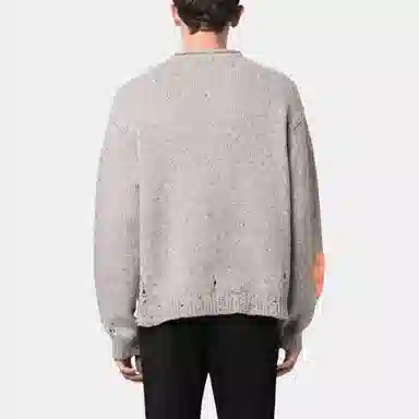 Acne Studios Floral Embroidered Crewneck Sweater Gray