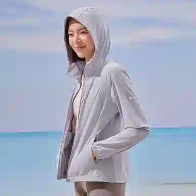 探路者 纯色修身连帽透气舒适防晒服 女款 暮紫色