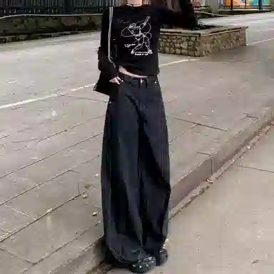 TH FABRICATE Baggy Jeans Black