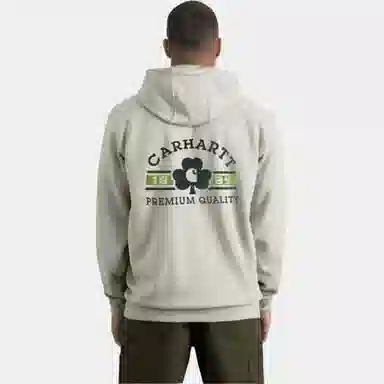 Carhartt 107240 Loose Fit Midweight Hooded Shamrock Back Graphic