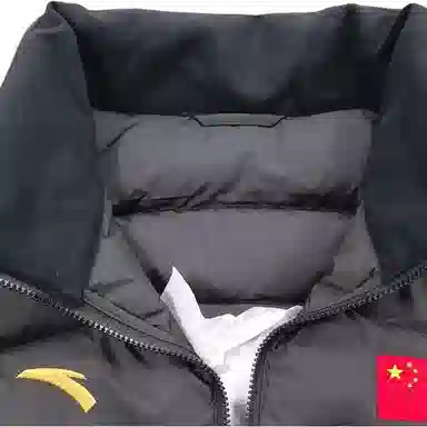 Anta Logo Print Puffer Jacket Black