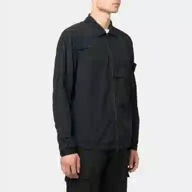 Stone Island Logo Collar Jacket Black