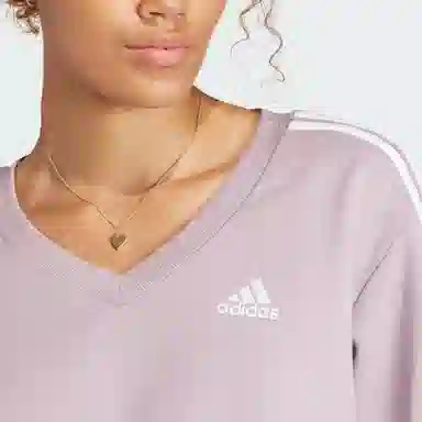 adidas Essentials 3-Stripes V-Neck Sweatshirt V