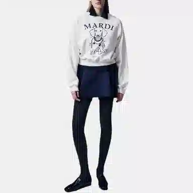 MARDI MERCREDI SWEATSHIRT RAGLAN SWING THE TAIL DDANJI PEARL NECKLACE