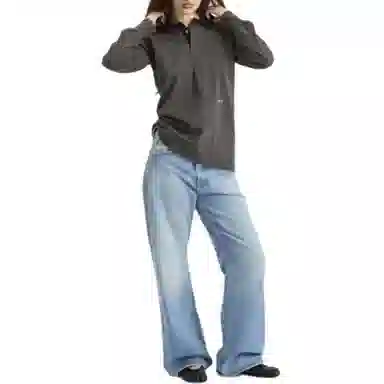 Maison Margiela Long Sleeve Polo Anthracite