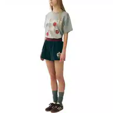 MARDI MERCREDI SS25 TSHIRT FLOWERMARDI BLOSSOM_GREY IVORY T