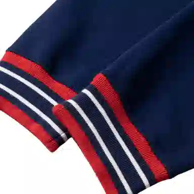 GUCCI SS23 Striped Lettering Sweatshirt Navy