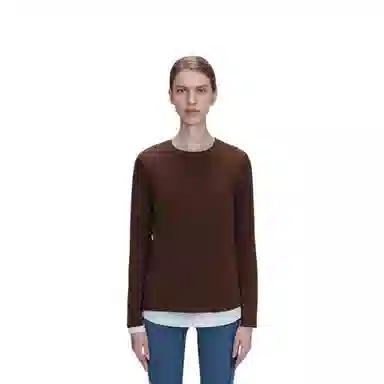 SKIMS Fits Everybody Long Sleeve T-Shirt Cocoa