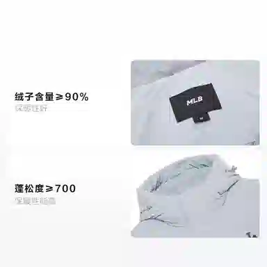 MLB Dodgers Logo Puffer Jacket Light Grey