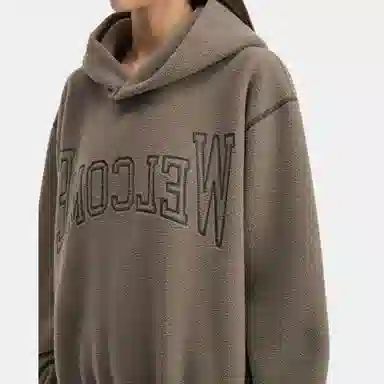 MM6 Maison Margiela Lettered Suede Hoodie