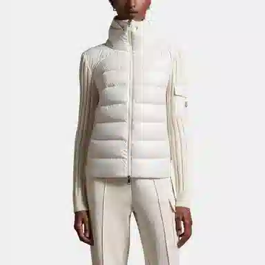 Moncler Padded Wool Cardigan Logo