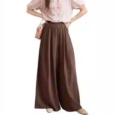 谜秀 百搭气质简约优雅宽松休闲裤 女款