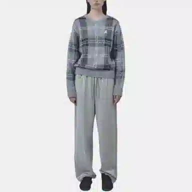 RestRecreation FW25 CHECK PATTERN HAIRY SWEATER V