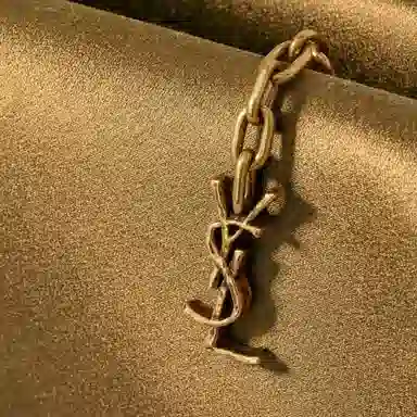 Saint Laurent Small Fabric Clutch Brown