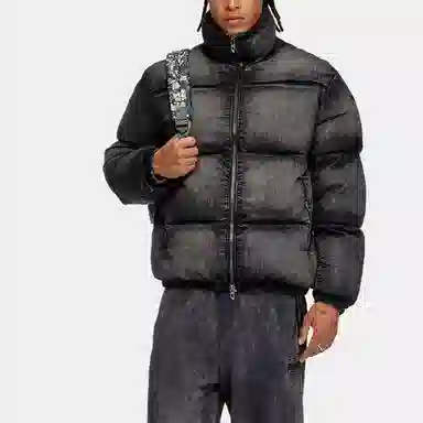 DIESEL FW24 Faded Turtleneck Down Jacket Black