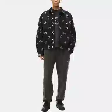 Alexander Wang Crystal Rabbit Denim Jacket Black