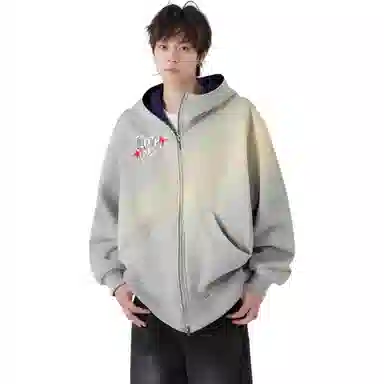 悍戈 美式潮流复古字母高街舒适宽松休闲百搭春秋开衫卫衣 男女同款