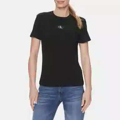 Calvin Klein Logo Print Crew Neck T-Shirt Black