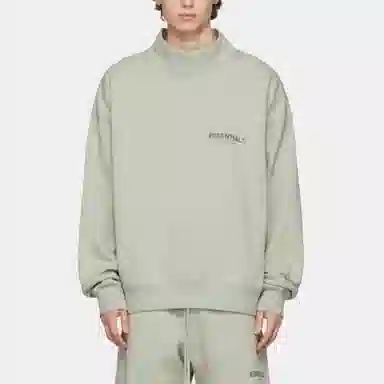 Fear of God Essentials FW21 Mock Neck Sweatshirt GreenConcrete Logo