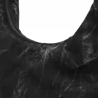 DIESEL Rave Adjustable Strap Cotton Shoulder Bag Black