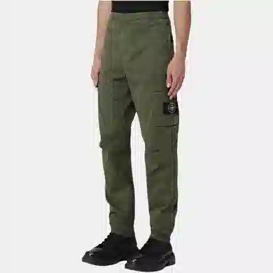 Stone Island FW22 Logo Patch Cargo Pants Green
