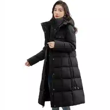 鸭鸭 长款连帽舒适保暖时尚休闲潮流羽绒服 女款