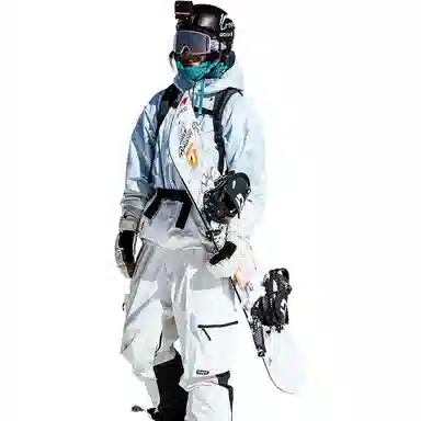 中国李宁 滑雪系列 束脚宽松防水工装运动滑雪裤 男女同款 黑白