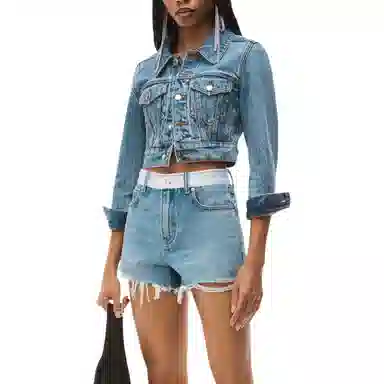 Alexander Wang Bite Series Blue Denim Shorts