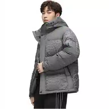 鸭鸭 鹅绒冬季保暖简约休闲时尚舒适抗寒连帽羽绒服 男款