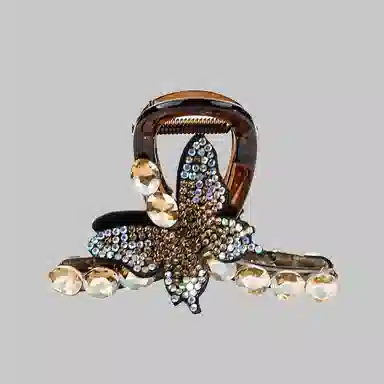 卡铂雅 香槟潮流设计港风气质复古镶钻极简高级感韩流 亚克力 发夹 女款