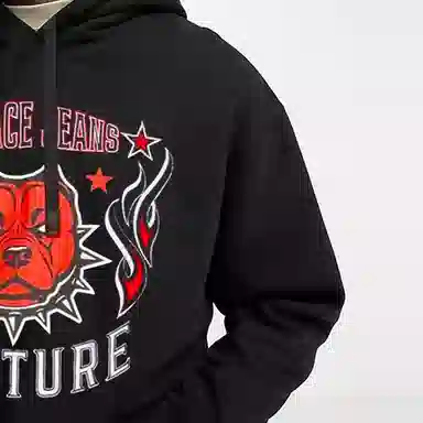 Versace Jeans Couture Logo Animal Print Hoodie Black