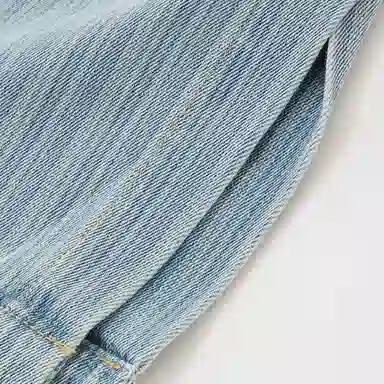 爱依服 简约舒适中腰背带裤 女款 牛仔蓝