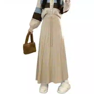 恒源祥 时尚百搭纯色百褶裙休闲长裙 女款