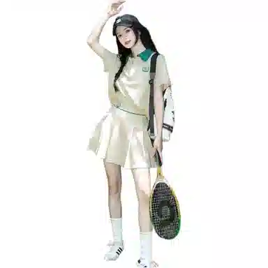 水中花 夏装简约时尚网球服休闲时尚运动短裙裙装套装 女款