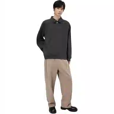 PEACEBIRD MEN Embroidered Collar Sweatshirt