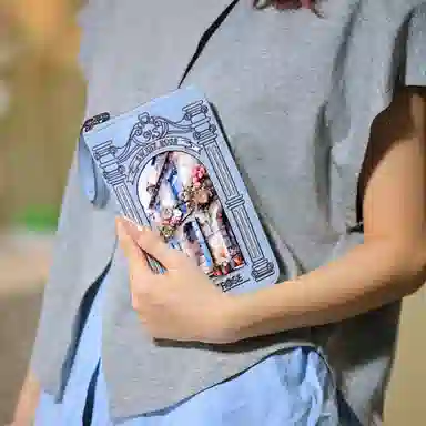 蒽薆 绣线印花工艺 牛皮配超纤 链条斜挎钱包 女款 多色