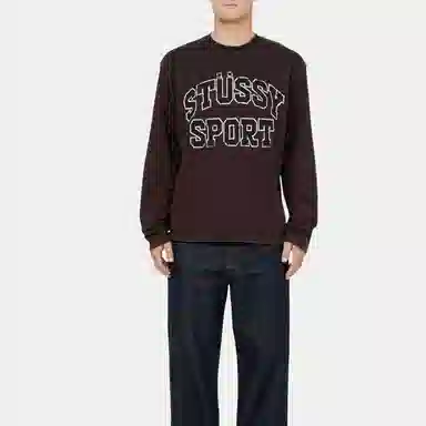 Stussy FW24 2 TONE COTTON MESH CREW logo