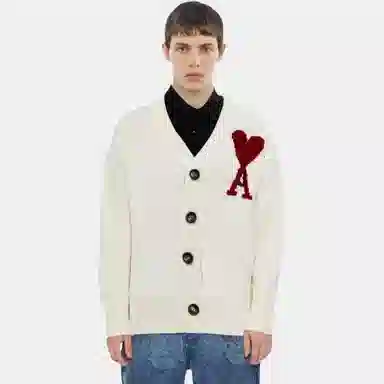 AMIPARIS V-Neck Cardigan White