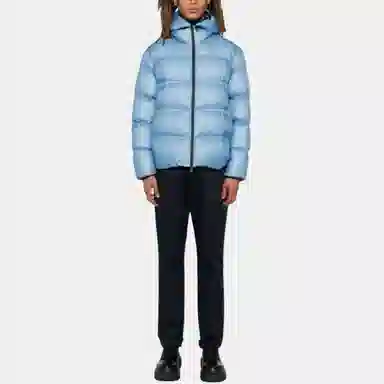 Moncler Hooded Zip Jacket Light Blue
