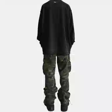 False Perception Washed Zip Cargo Pants Camouflage