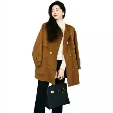 美洋 双面呢围巾冬季大衣 女款