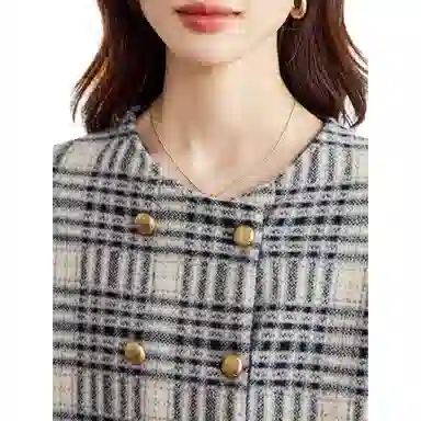 曲韩 格子通勤休闲夹克外套 女款
