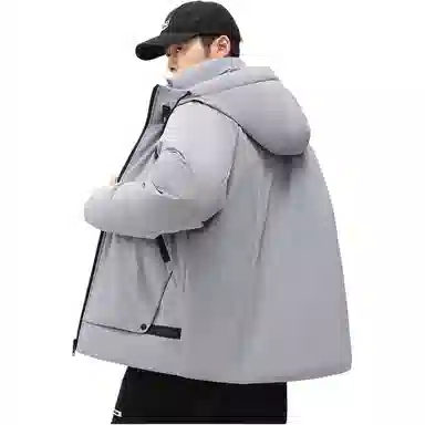 红豆 加厚保暖连帽宽松百搭时尚羽绒服 男女同款