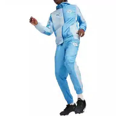 PUMA MCFC Prematch Woven Jacket Blue Silver