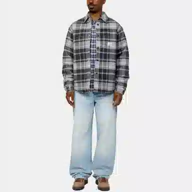 Stussy FW24 HEAVY WASHED PLAID SHIRT logo