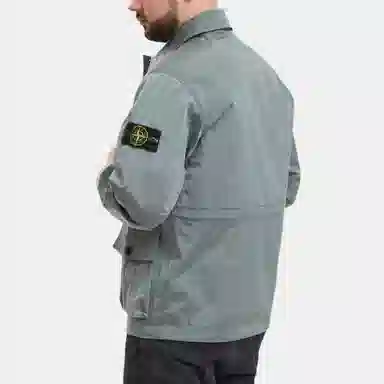 Stone Island SS23 Metallic Jacket Silver Blue